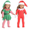 sweet dolly 18 inch Christmas Doll Clothes, 18 inch Christmas Elf Clothing Costume Santa's Little Helper Outfit for 18 inch Doll