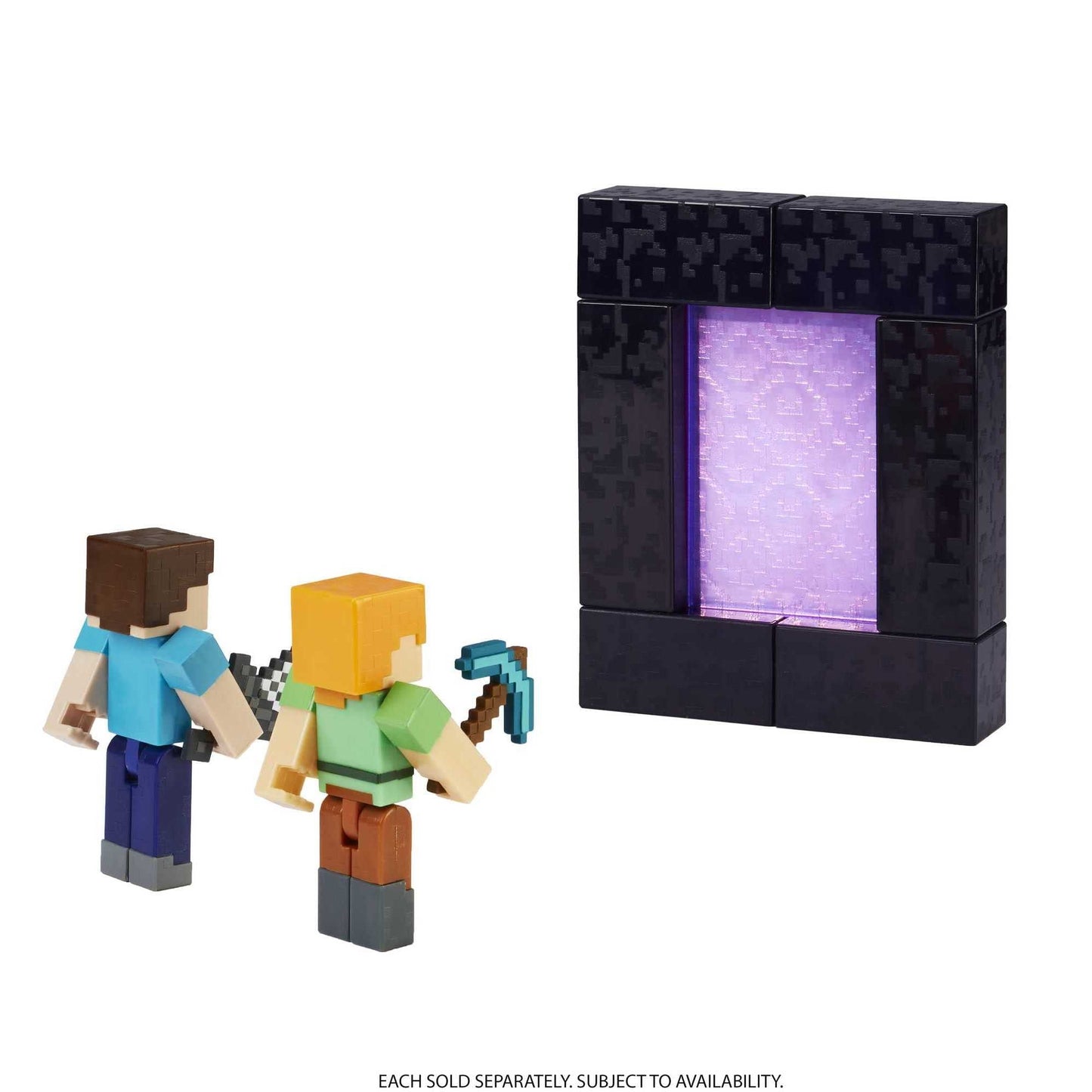 Minecraft Alex Action Figure, 3.25-in, with 1 Build-a-Portal Piece & 1 Accessory, Building Toy Inspired by Video Game, Collectible Gift for Fans