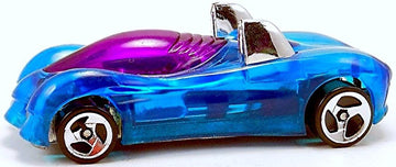 Mattel Hot Wheels 1997 Power Pipes Diecast Vehicle Collector #531 Phantom Racer Series 3 of 4 | Clear Blue Body Purple Tinted Windows Chrome Metal Car