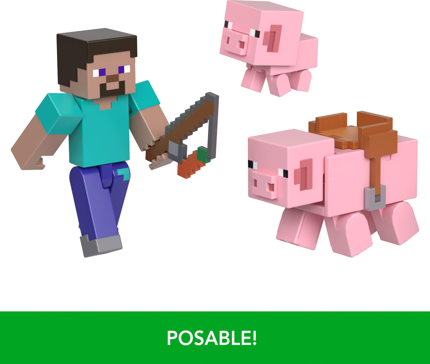 Mattel Minecraft Toys, 3.25-inch Action Figure 2-Packs, 2 Figures and 2 Accessories, Collectible Gifts for Kids