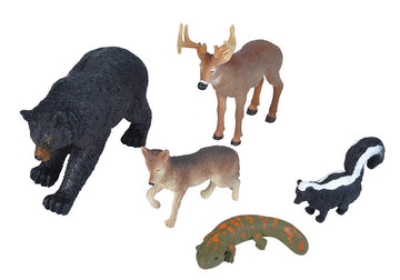 Wild Republic Skunk, Black Bear, Deer, Coyote, Salamander, Kids Gifts, Educational Toys, Wilderness Polybag, 5-Pieces , Wilderness Series 1