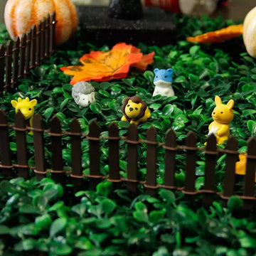 1Pc 35 Inches Brown Mini Fairy Garden Fence, Micro Landscape Miniature Ornaments for Dollhouse, Crafts, Diorama Project, Plant Pot DIY