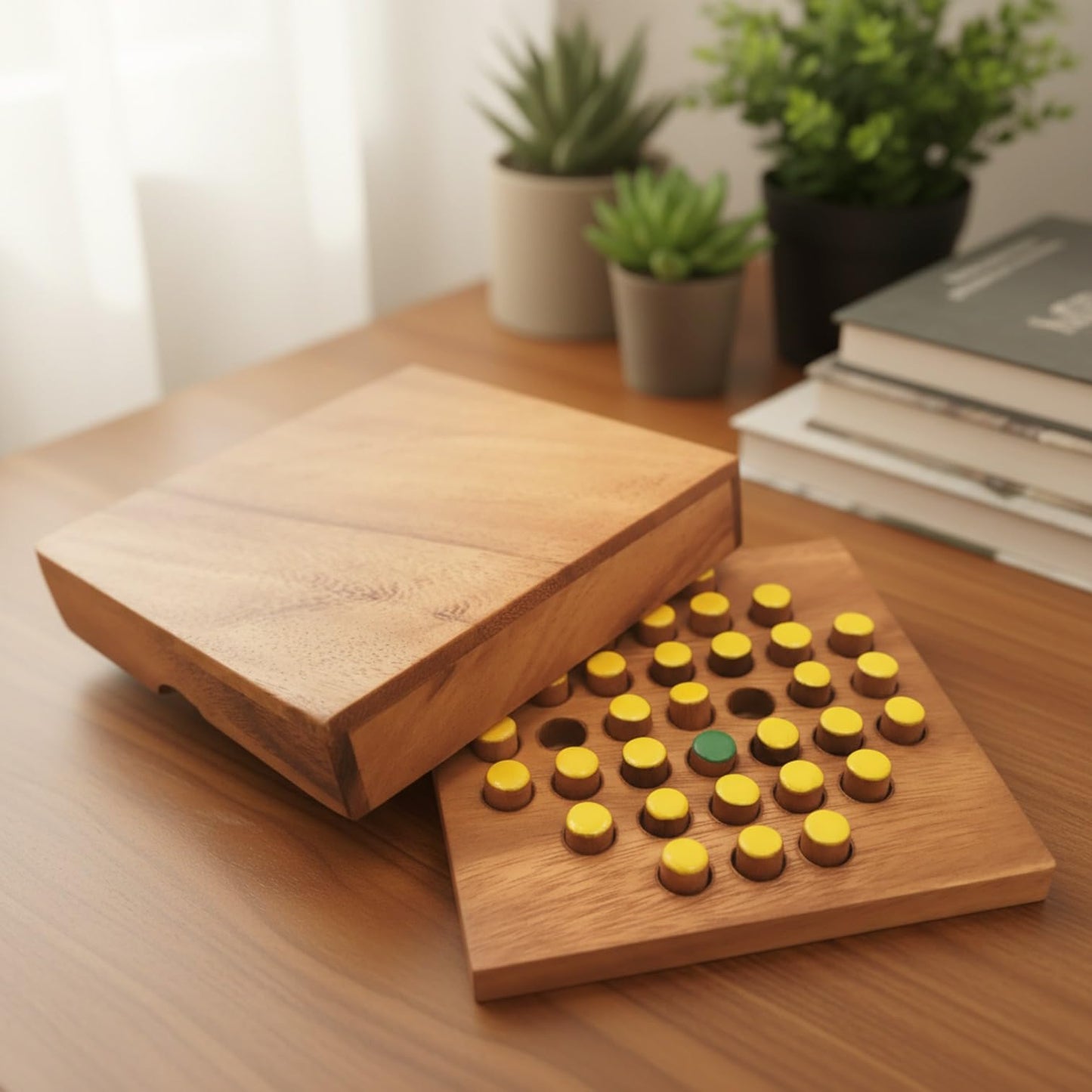 Solitaire Hexagon 37 Pegs - Strategy Wooden Game