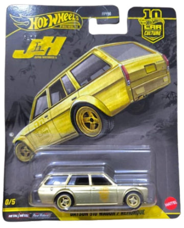 Hot Wheels Premium Japan Historics Gold Datsun 510, 1:64 Scale Die-Cast Collectible Car, Limited Edition 0/5 Chase JKF14