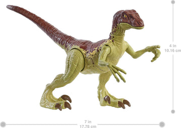 Jurassic World Toys Fierce Force Velociraptor Camp Cretaceous Dinosaur Action Figure Movable Joints, Realistic Sculpting & Single Strike Feature, Kids