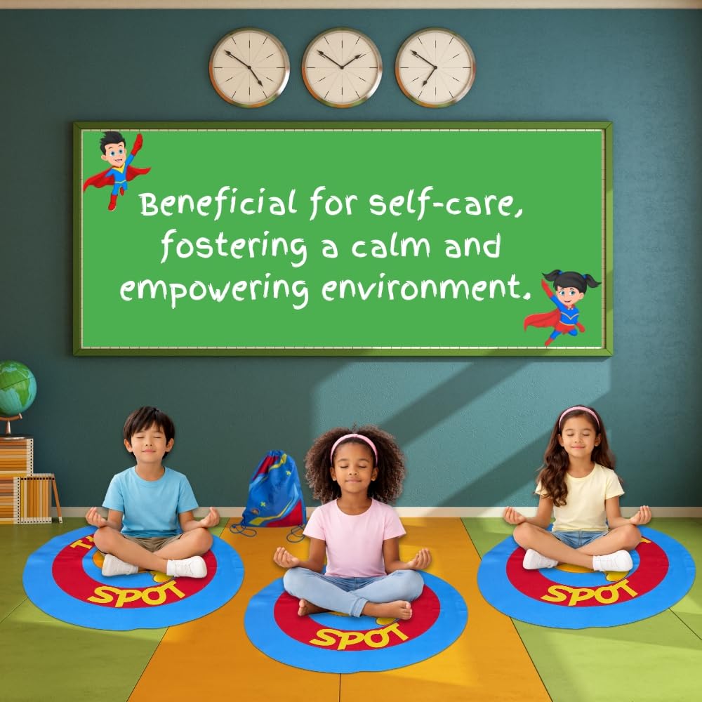 Thought-Spot Time Out Mat for Toddlers | Positive Discipline & Calm Down Corner Tool | Portable 24” Floor Mat Alternative to Time Out Chair | Teaches