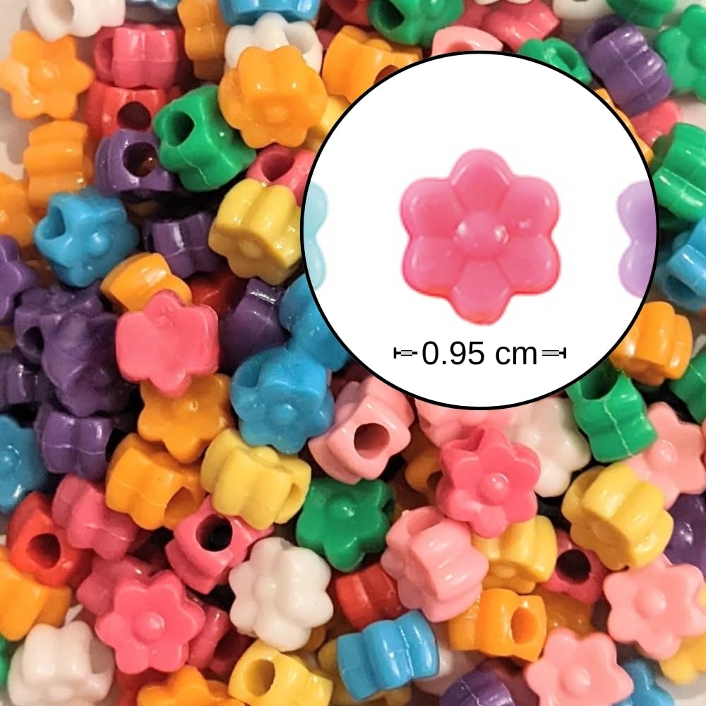 Fabulous Flower Pony Beads - Bulk Set of 600 - DIY Crafts for Kids