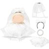Clothes Compatible with LABUBU Doll - 4PCS Wedding Dress Set, 17cm Doll Clothes Designer Outfit for Bridal Theme, Cute Stylish Accessories for Labubu