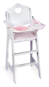 Badger Basket Wooden Baby Doll High Chair - Fits 18" Dolls - Includes Tray, Bib & Free Personalization Kit - Best for Toddler Girls for Pretend Play