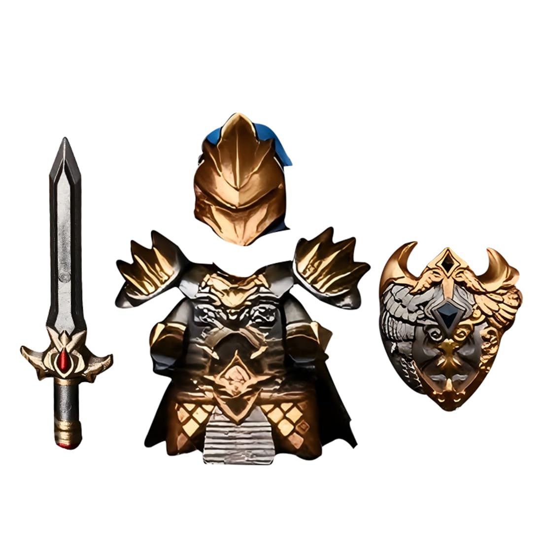 GoAssemb Medieval Knight Armor Weapons Accessory Set, Designed for Mini Soldier/The Knights of The Round Table, MOC Bricks Parts Sets for Display
