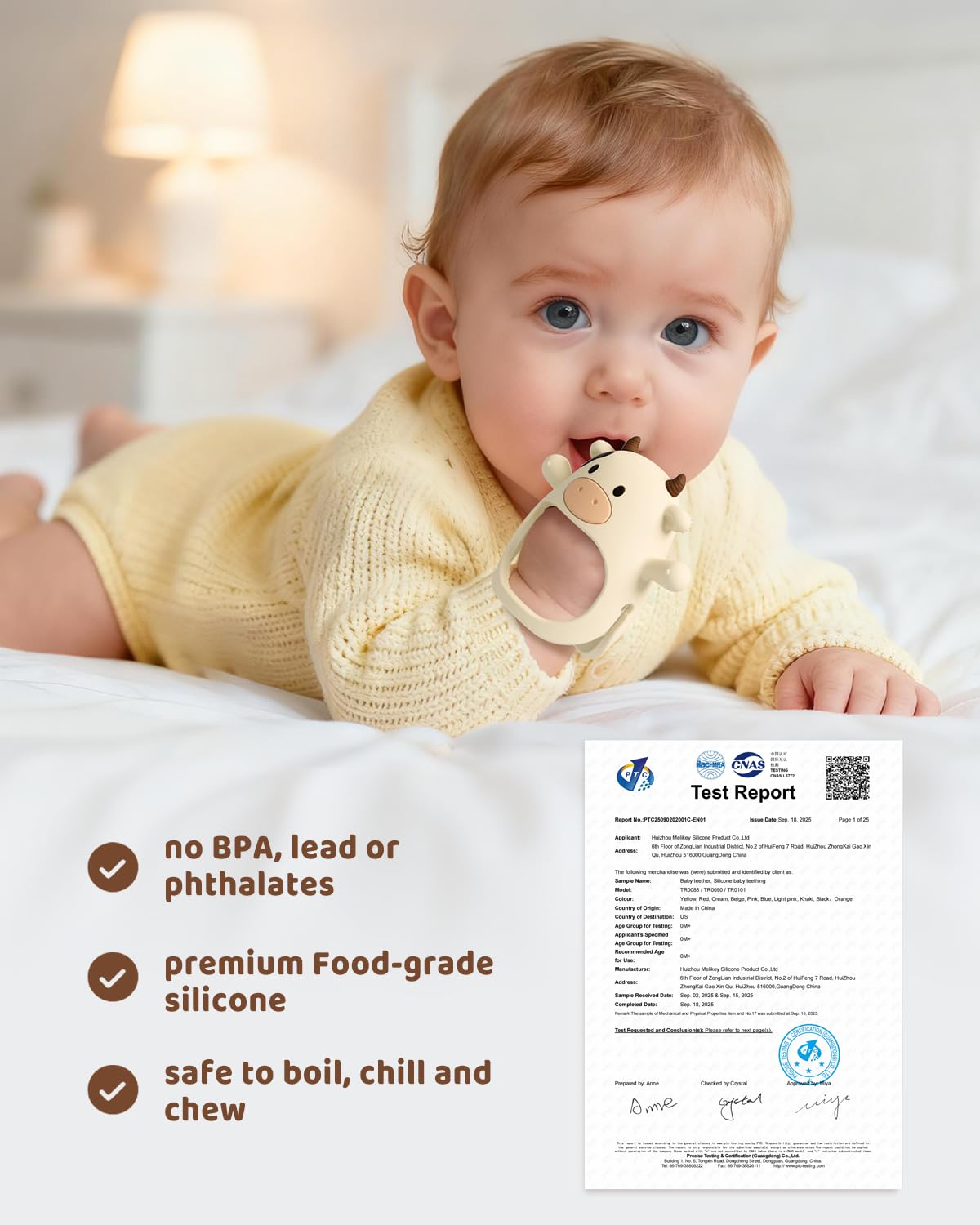 ChooKaChoo 2 Pack Baby Teething Toy for Over 3 Months, Food Grade Silicone Teething Mitten, Anti Dropping Wrist Hand Teethers Baby Chew Toys