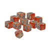 Renegade Heroscape: Revna Dice Pack | Contains 10 d6 & 1 d20 | Red & Cream Two-Toned Dice | Ages 14+