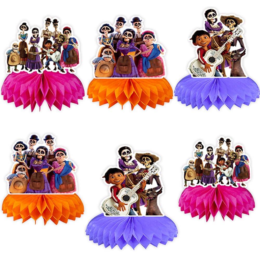 6Pcs CoCo Honeycomb Centerpieces 3D Table Decorations?CoCo Birthday Party Supplies Halloween Party Decorations