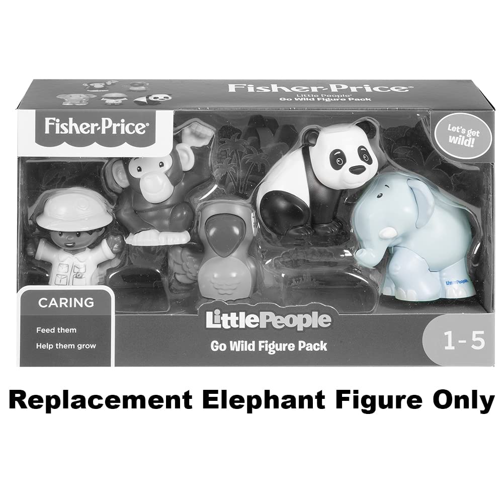 Replacement Part for Fisher-Price Little People Go Wild Safari Guide Figure Pack - GNM37 ~ Replacement Blue/Gray Elephant Toy