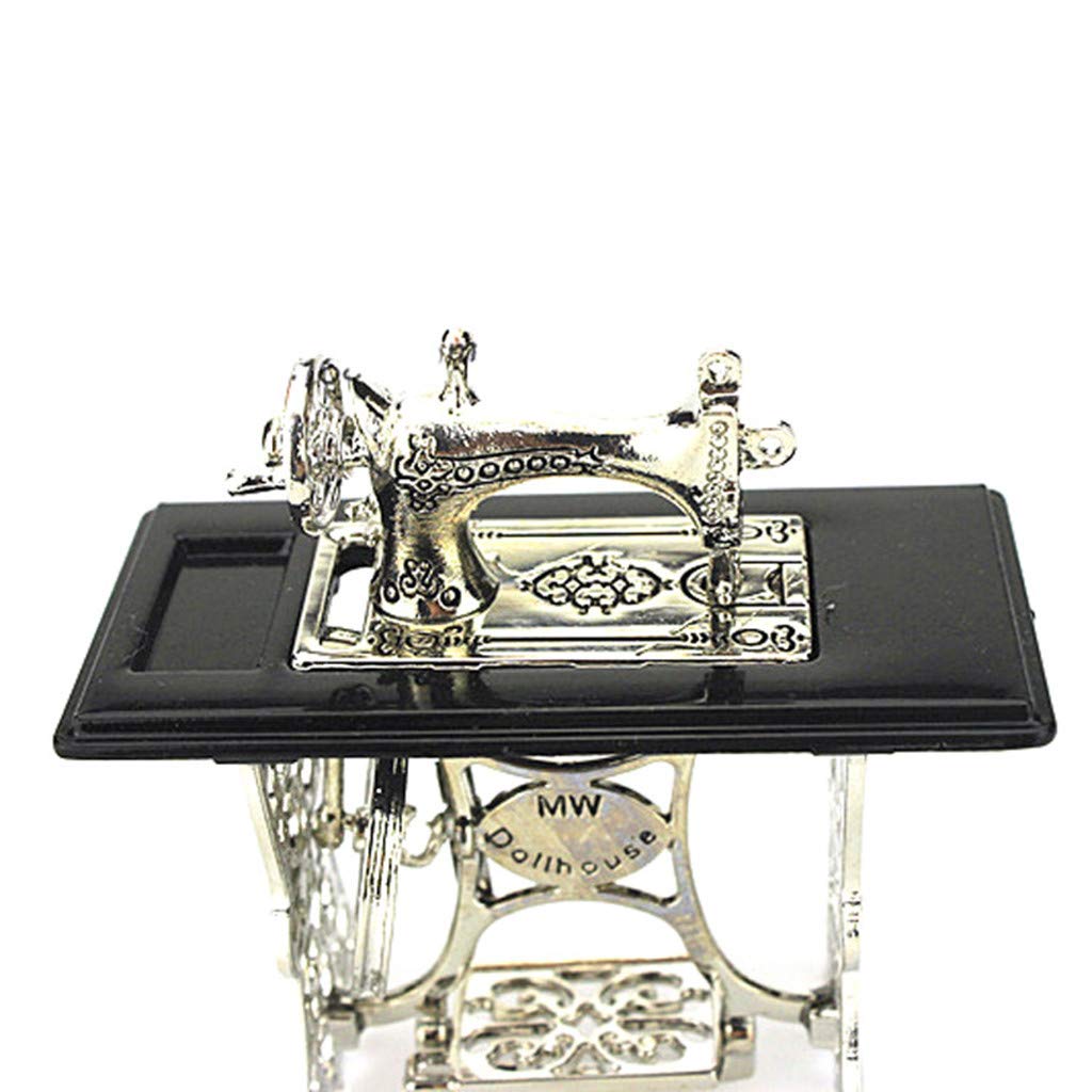 SXFSE Dollhouse Decoration Accessories,Miniature Sewing Machine 1:12 Mini Dollhouse Mini Sewing Machine Model