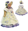 American Fashion World Purple Colonial Dress with Bonnet for 18 Inch Dolls - Historical Doll Outfit
