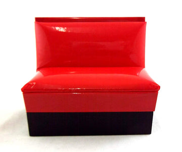 Dollhouse Miniature 1:12 Scale 1950's RED Booth Bench #T5900