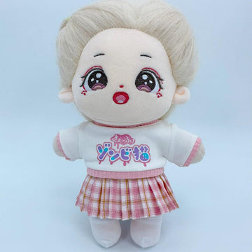 niannyyhouse 15cm 20cm Plush Doll Clothes T-Shirt Skirt Socks 6in 8in Stuffed Plush Toy Dress Up (Pink-20cm)