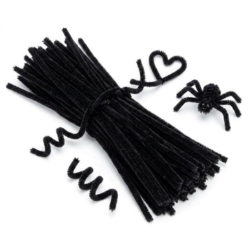 Black Pipe Cleaners 200 Pieces Chenille Stems for DIY Art Decorations Creative Craft (6 mm x 12 Inch)