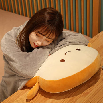 17“Toast Bread Pillow Funny Food Plush Toy Pillows Small Cute Stuffed Plush Toast Sofa Pillow for Kids Adults Gift Home Bed Room Decor (Toast