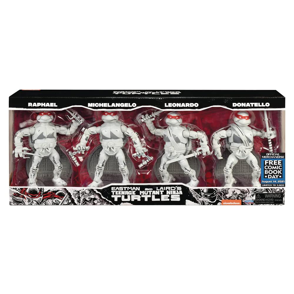 FCBD 2021 TMNT Ninja Elite Series PX Black & White 4-Pack Action Figure Set