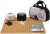SongYun Portable Go Game Set Reversible 19x19 / 13x13 Faux Leather Foldable Game Board with Single Convex Ceramic Stone 361pcs and Plastic Go Bowls, 2