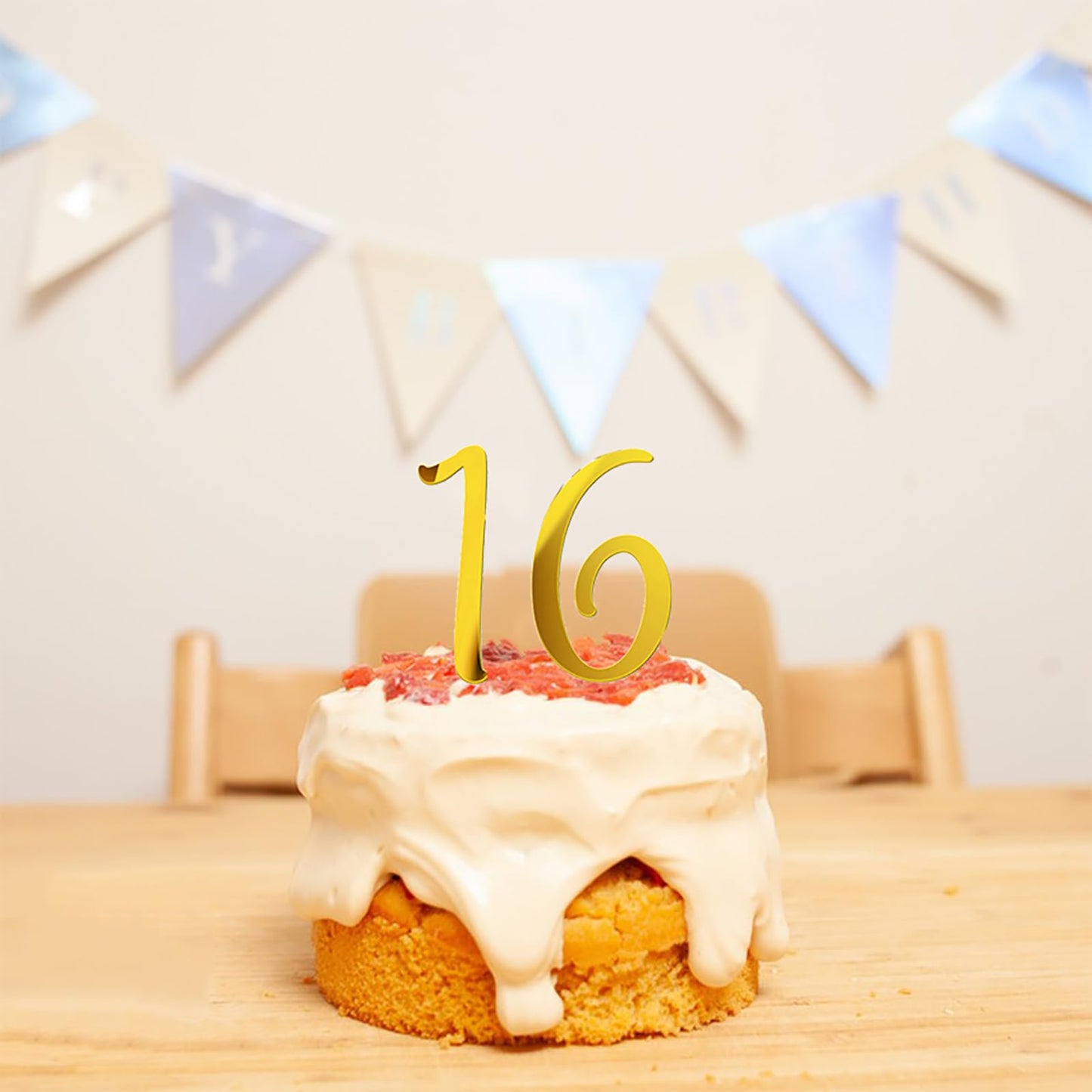 Acrylic Cake Numbers Topper, 0-9 Numbers Happy Birthday Cake Topper Gold Acrylic Wedding Party Cupcake Toppers for Birthday Party Wedding Anniversary