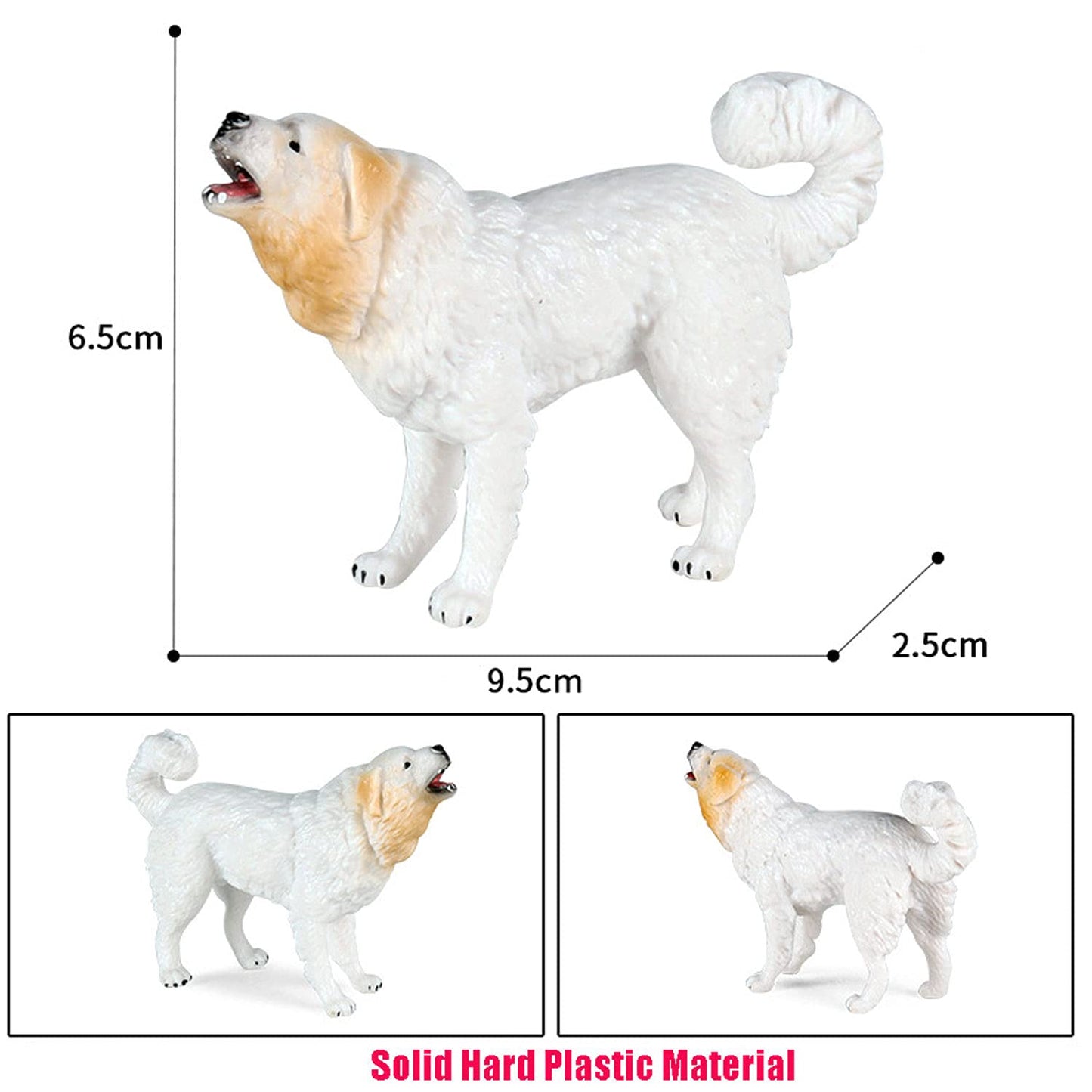 JOKFEICE Animal Figures Plastic Great Pyrenees Animals Action Model Science Project, Learning Educational Toys, Birthday Gift, Cake Topper, for Kids