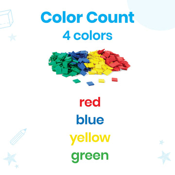 hand2mind Plastic Square Color Tiles, Color Sorting, Math Counters for Kids, Counting Manipulatives, Colored Plastic Squares, Math Manipulatives