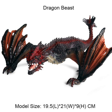 FLORMOON Animal Figures Realistic Dragon Beast Plastic Early Educational Toys Cupcake Topper Party Gift for Kids 2+ Year Old