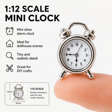 Miniature Alarms Dollhouse Decoration Accessories, 1/12 Scale, 1:12 Scale Miniature Scene Dollhouse Ornaments Decorative Accessory,Clock for DIY Craft