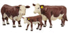 Little Buster Toys Hereford Family Set: Hereford Cow, Bull, and Calf; 1/16th Scale