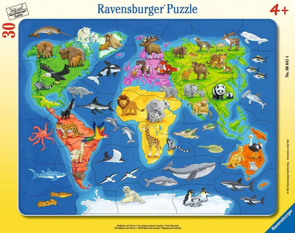 Ravensburger Animal Map Jigsaw Puzzle (30 Piece)