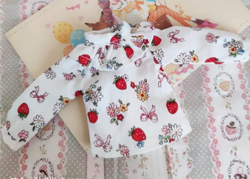 XiDonDon BJD Doll Clothes Cute Sundress Shirt for Blyth,Ob24,Licca,Azone BJD Doll Accessories Clothing (Red Set)