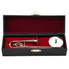 Trombon Miniatura Trombone Ornament Miniature Musical Instrument Trombone Model With Supoort And Case For Dollhouse Music Room Decoration