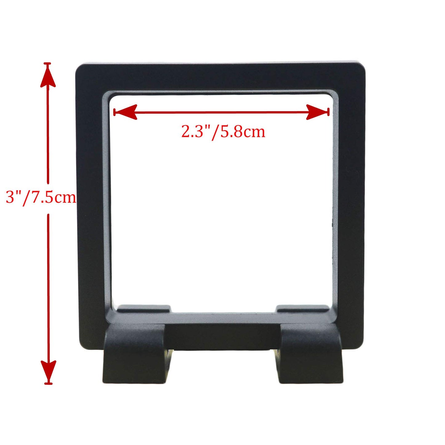 Challenge Coin Holder, Single Coin Display Case, 3D Floating Clear Frame with Feet Stand, Postage Stamp Jewelry Medallion Specimen Medal Holder Box