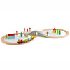 Jasey's Toy Chest 33-Piece Wooden Little Town Train Adventure Set | Interlocking Tracks, Bridge, & Town Accessories | Compatible with Other Wooden