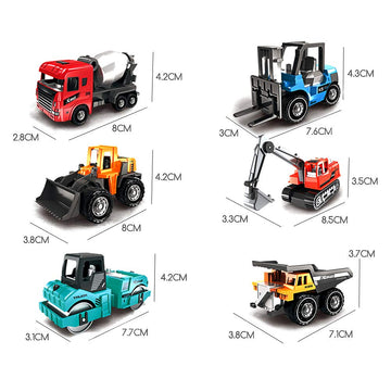 Odowalker Construction Trucks Diecast Alloy Vehicle Models 6 Pcs