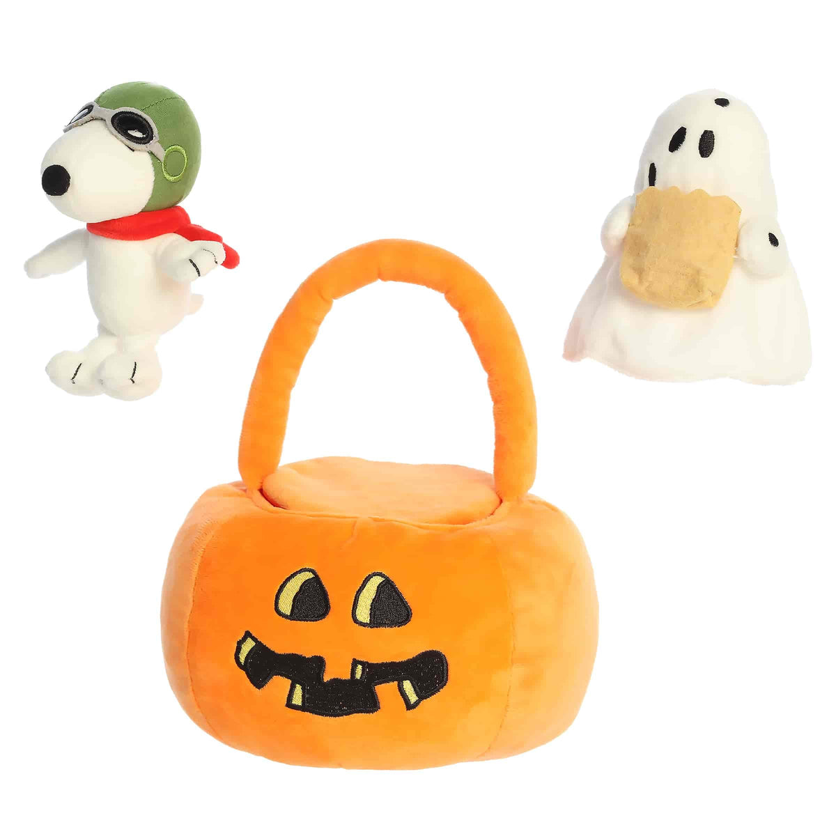 Aurora Peanuts 8" Peanuts Pumpkin Tote Spooky Plush