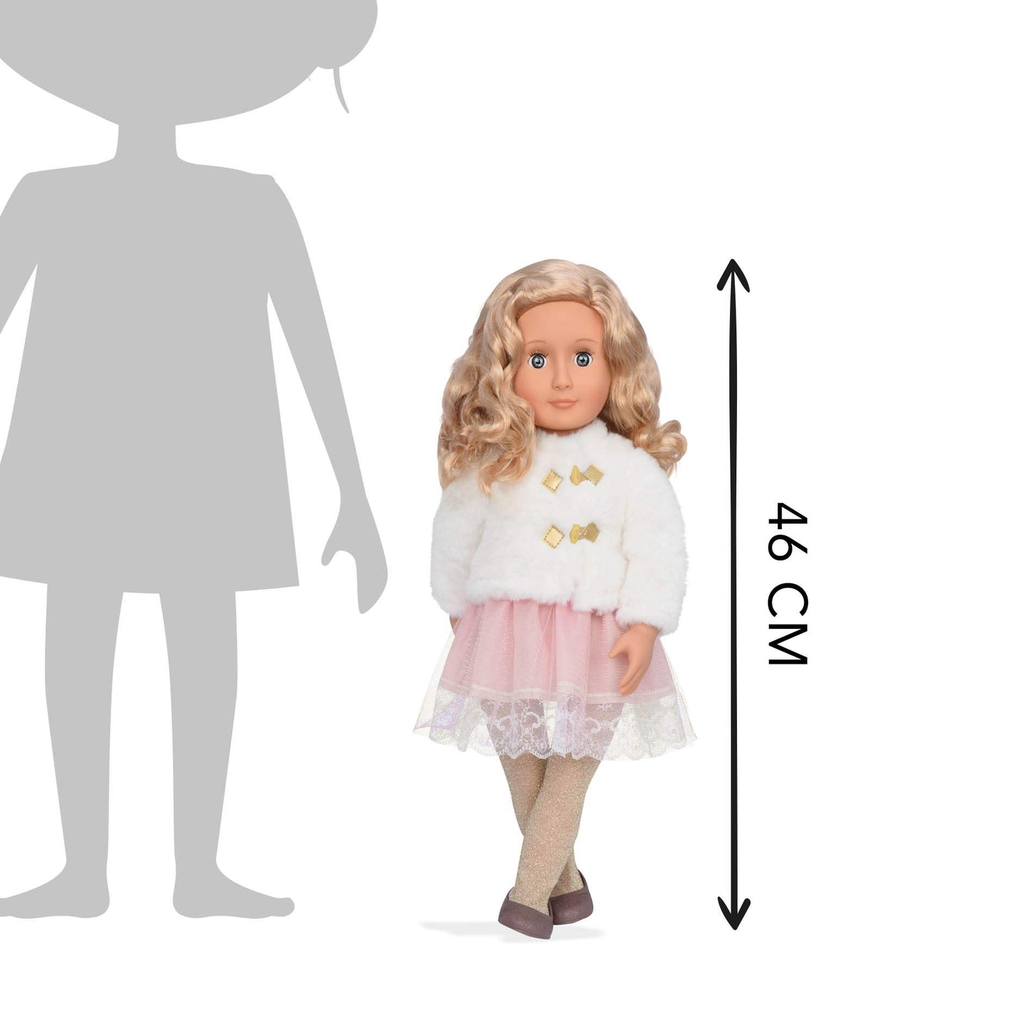 Our Generation - Halia - 18-Inch Doll - Blonde Hair & Blue Eyes - Faux-Fur Outfit - Holiday Theme - Toy for Kids 3 Years +