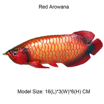FLORMOON Arowana Figure Realistic Animal Figurines Early Educational Sea Animal Toys Science Project Christmas Birthday Cake Topper for Kids Toddler