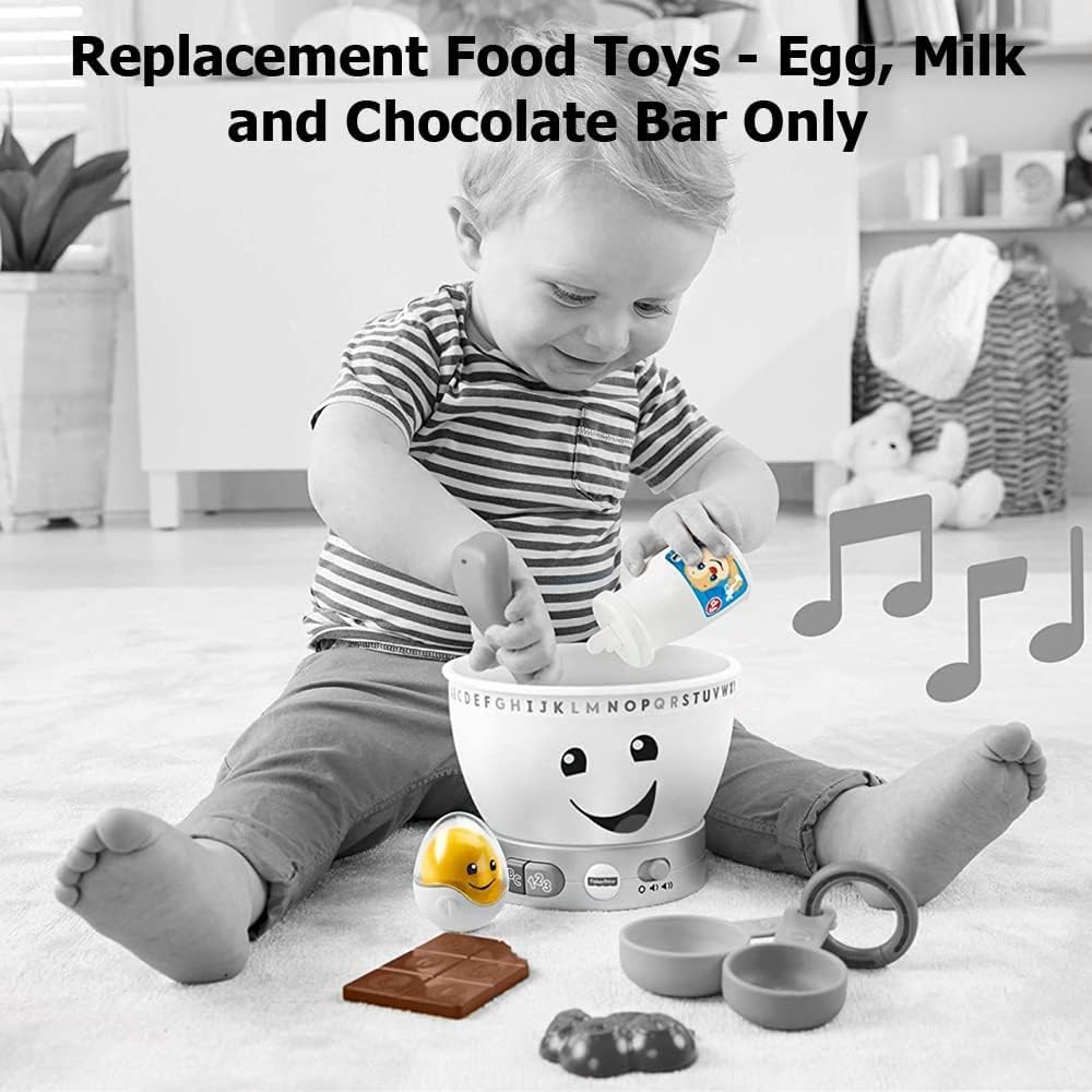 Replacement Parts for Fisher-Price Laugh and Learn Magic Color Mixing Bowl Playset - GJW20 - Replacement Food Bag - Milk, Egg and Chocolate Bar