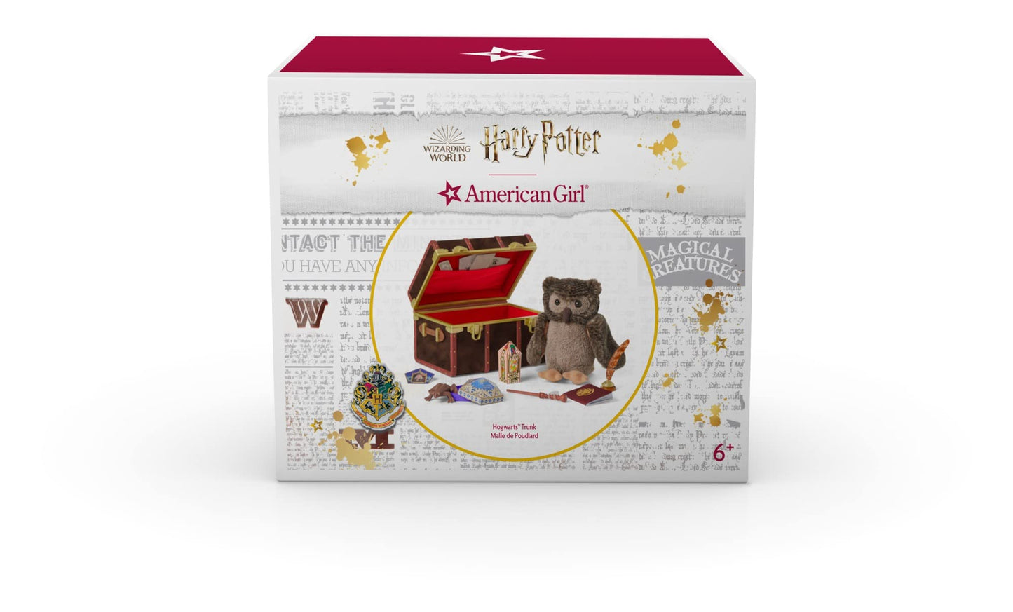American Girl Harry Potter 18-inch Doll Hogwarts Playset with Plush Owl, Wand, Train Ticket, and Inkwell, For Ages 6+