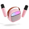 Kids Karaoke Machine for Girls, Mini Karaoke Machine for Kids with 2 Wireless Microphones & LED Lights,Kids Karaoke Set for Children Singing, Ideal