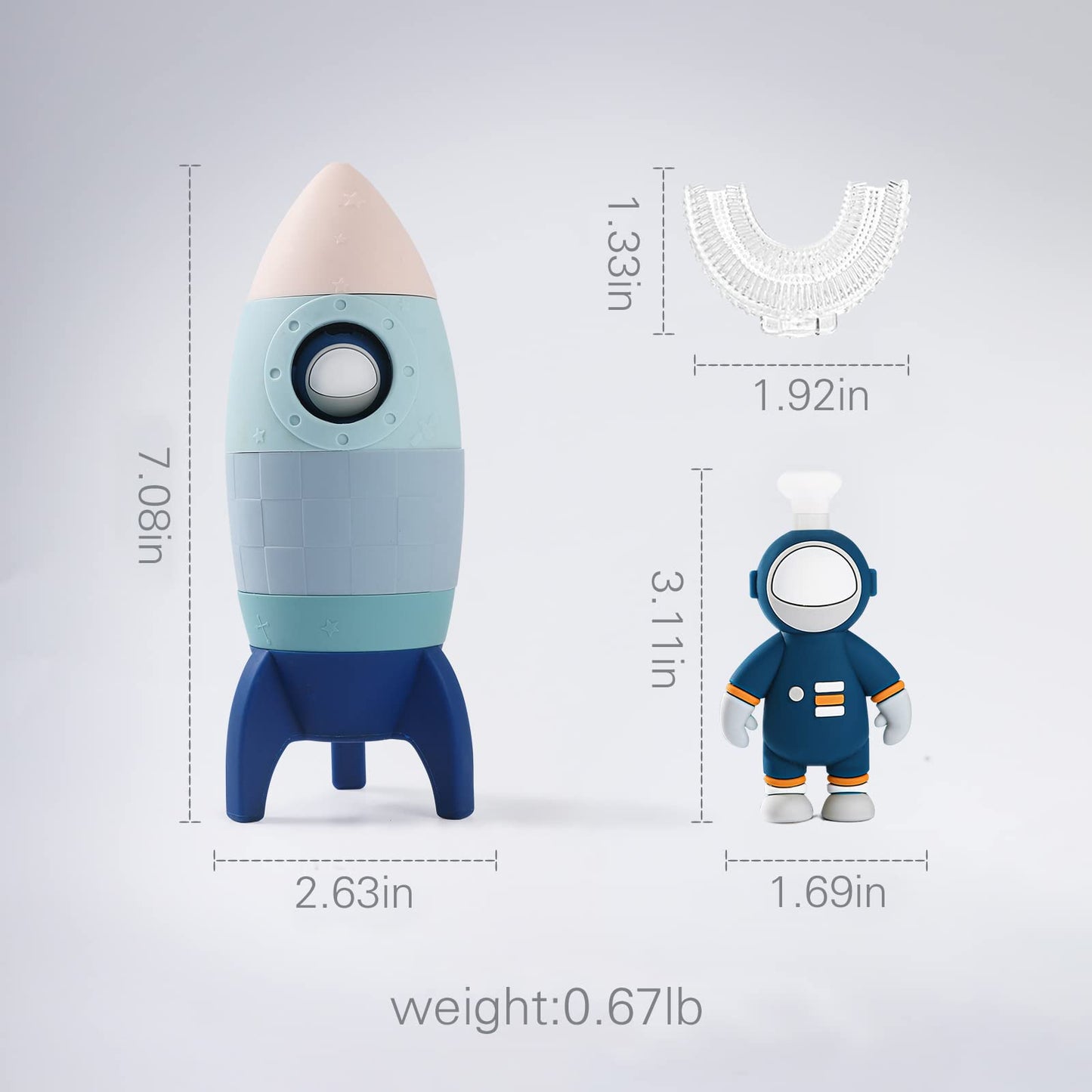 JETM·HH Silicone Rocket Stacking Toy - Space Rocket Toy - Baby Teething Toys -Early Learning Stacking Tower Educational Learning Stacking Toys Nesting