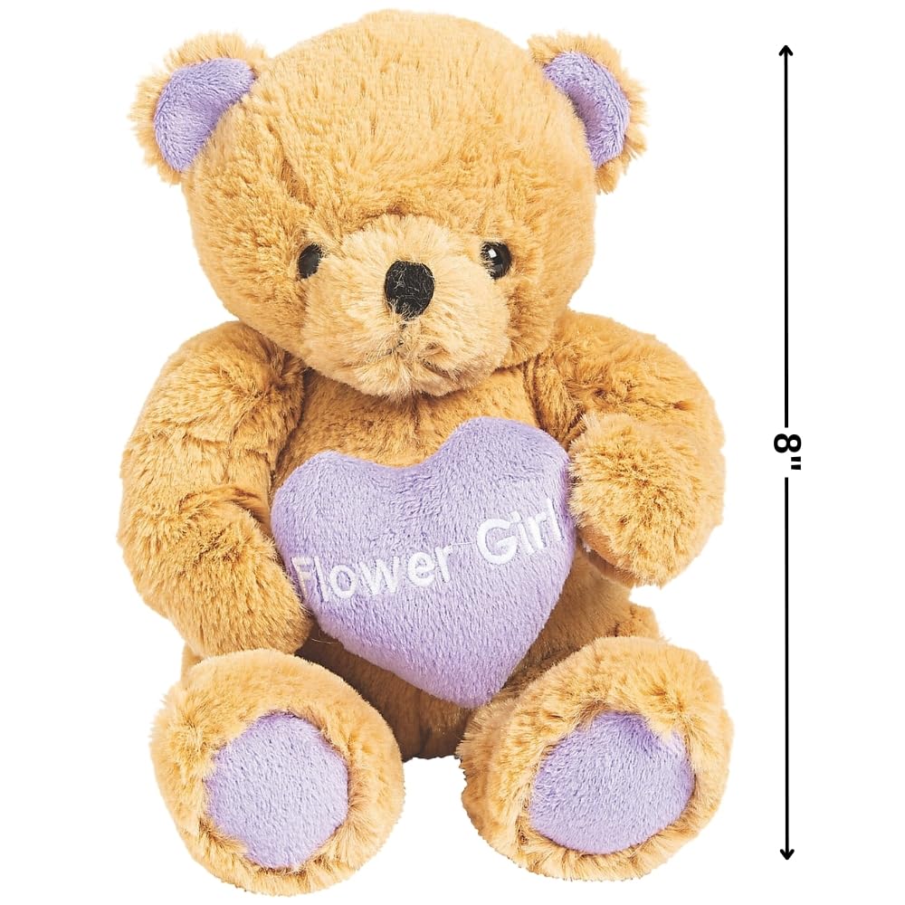 Fun Express Flower Girl Teddy Bear 8 Inch Stuffed Animal