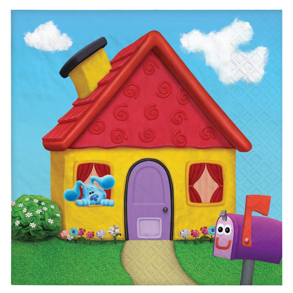 Blues Clues House Paper Party Napkins - 6.5" x 6.5" | Multi-color | Pack of 16