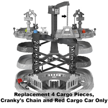 Parts for Thomas and Friends Train Set - GXH09 ~ Thomas & Friends Trains and Cranes Super Tower Playset ~Set of 4 Cargo Pieces, Cranky's Chain and Red
