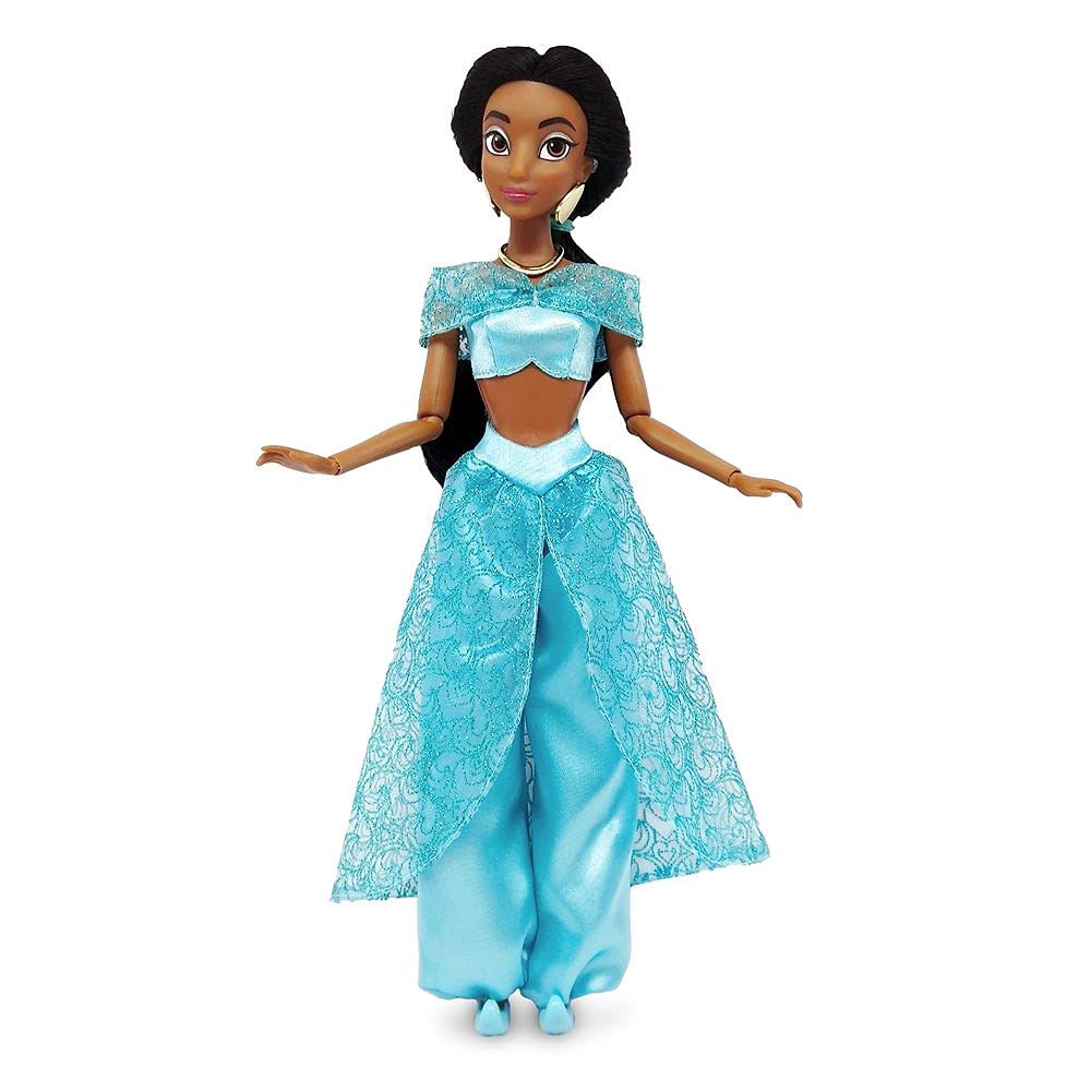 Disney Store Official Princess Classic Doll (Jasmine from Aladdin), 11 Inches, Includes Brush with Molded Details, Fully Posable Toy in Classic Outfit