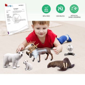 Volnau Sea Creature Toys Figures 9PCS Arctic Circle Ocean Animals Figurines for Toddlers Kids Christmas Decoration Gift Plastic Fish Preschool Pack